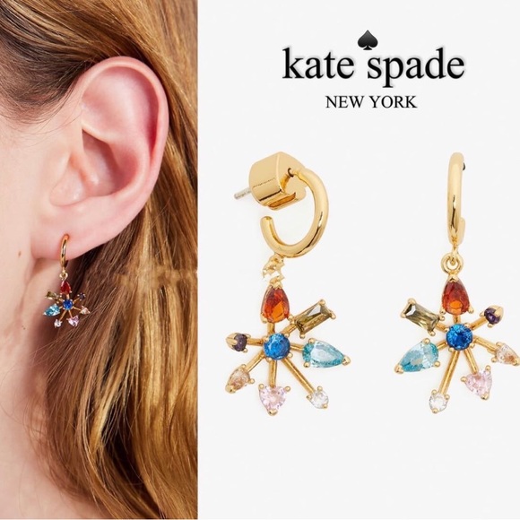 Kate spade Firework Floral huggie Earrings - Picture 2 of 9